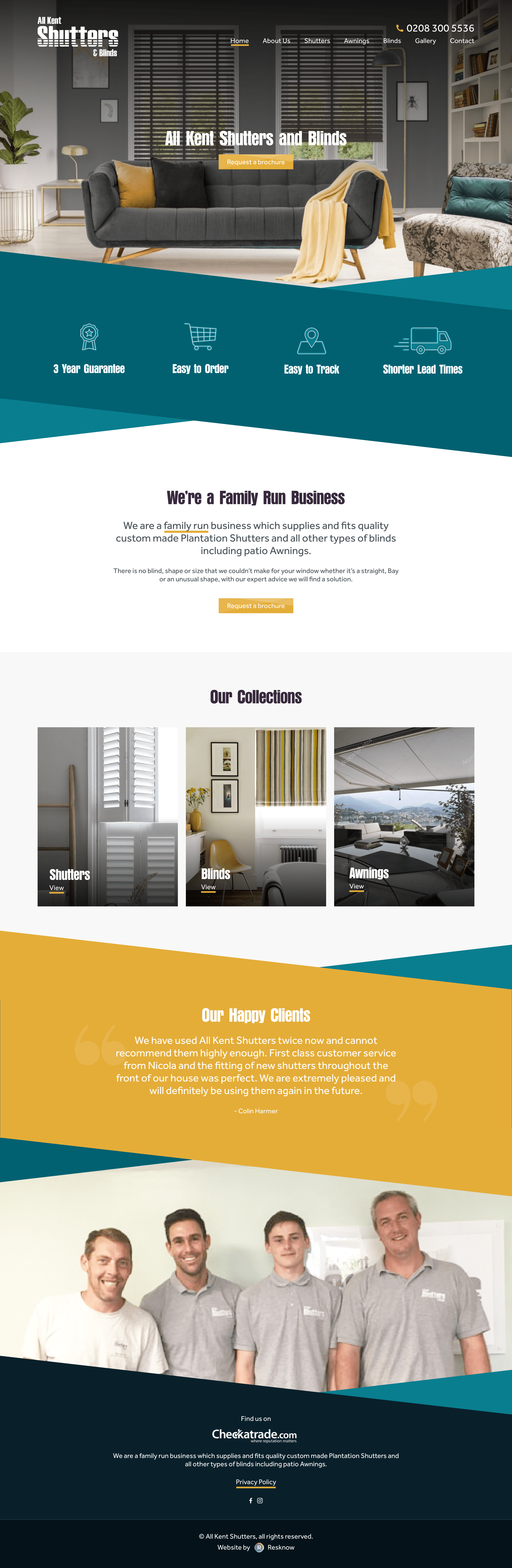 All Kent Shutters Website Mockup