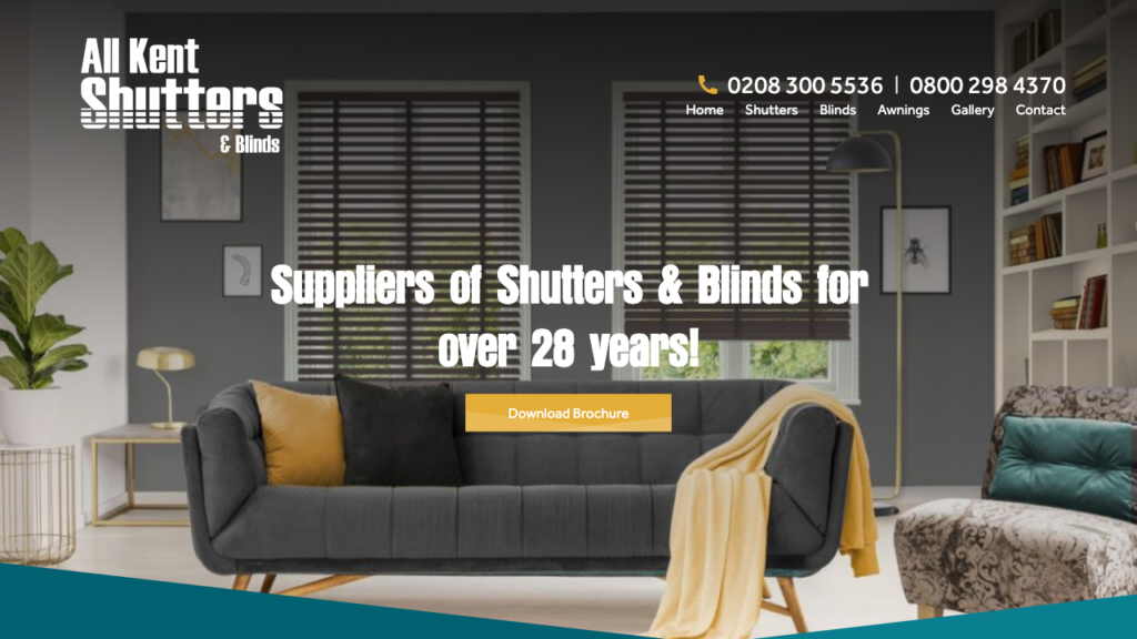 All Kent Shutters Website Screenshot