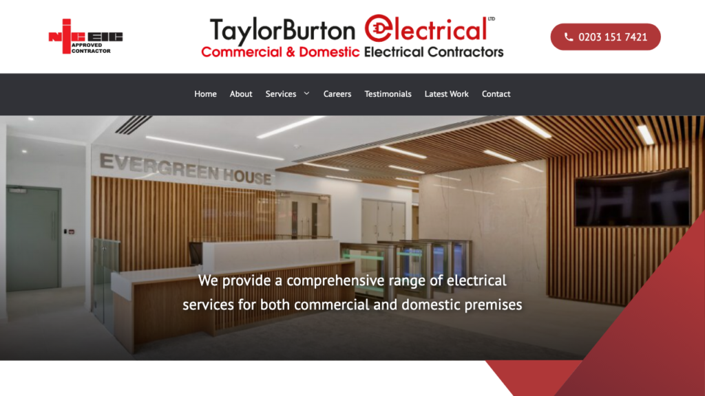 Taylor Burton Website Screenshot