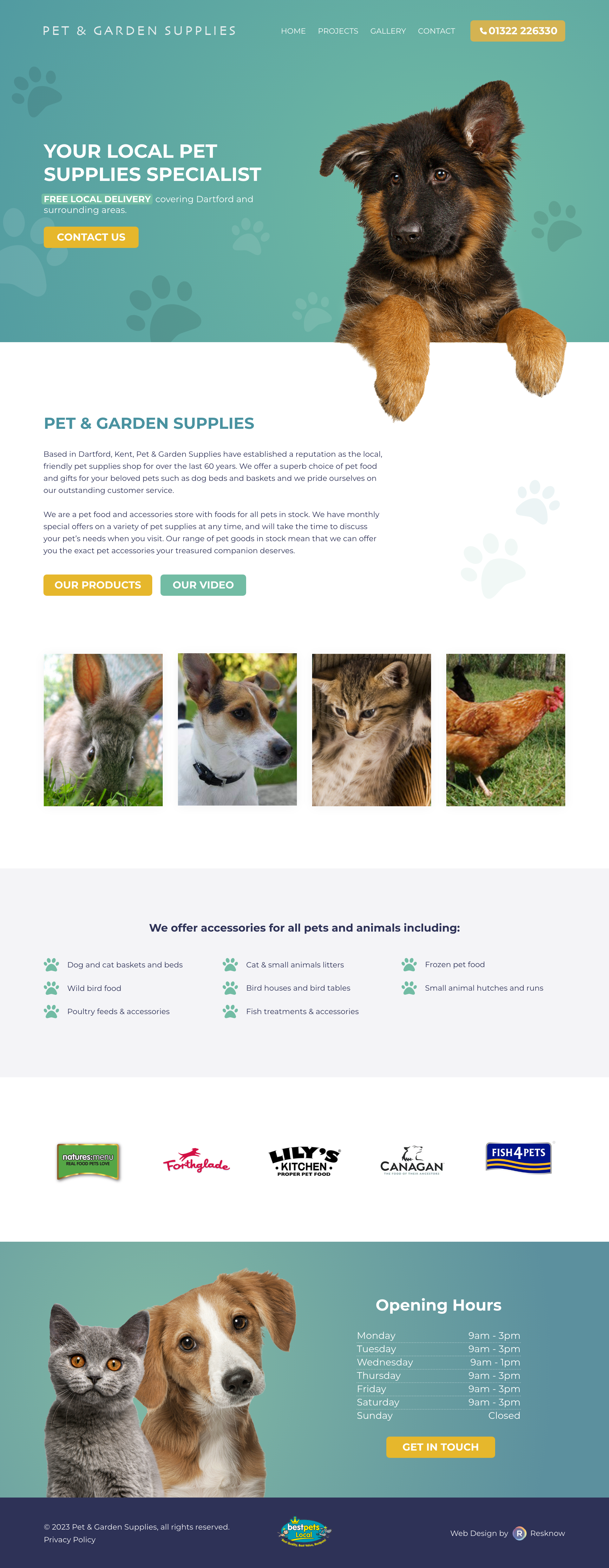 Pet & Garden Supplies Website Mockup