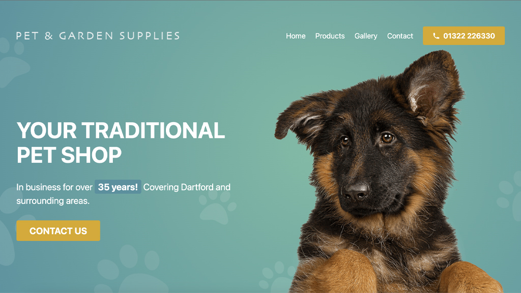 Pet & Garden Supplies Website Screenshot